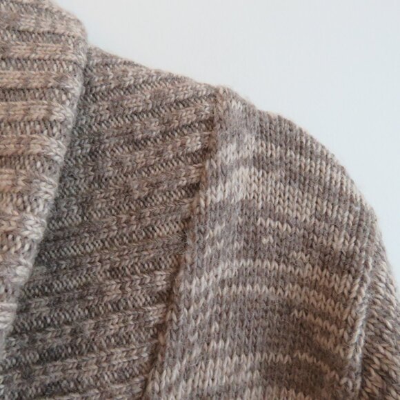 S.N.S. HERNING 100% Wool Shawl Collar Chunky Knit Fisherman Cardigan Men's Sz S - Picture 7 of 16